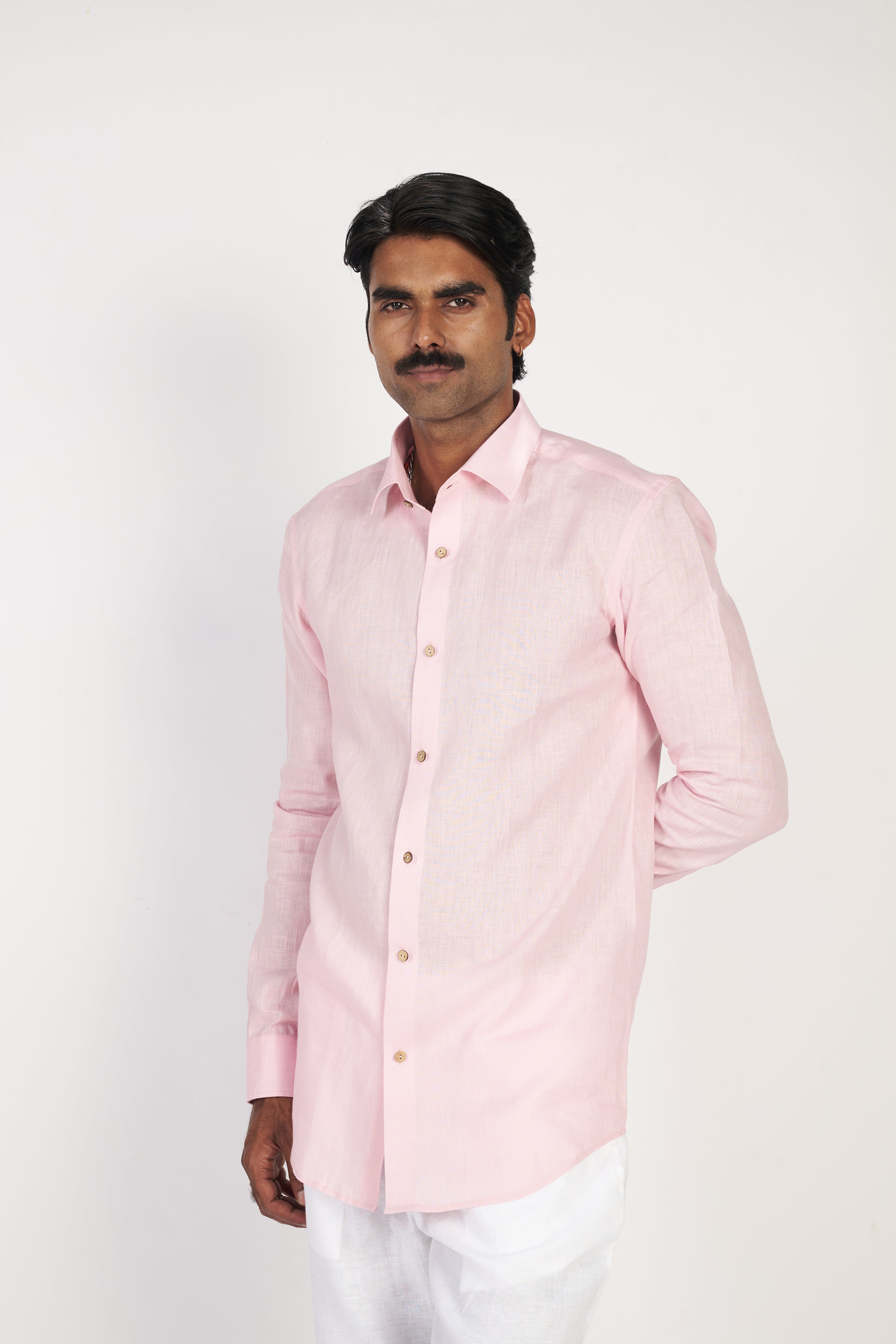 Dark Pink Linen Shirt